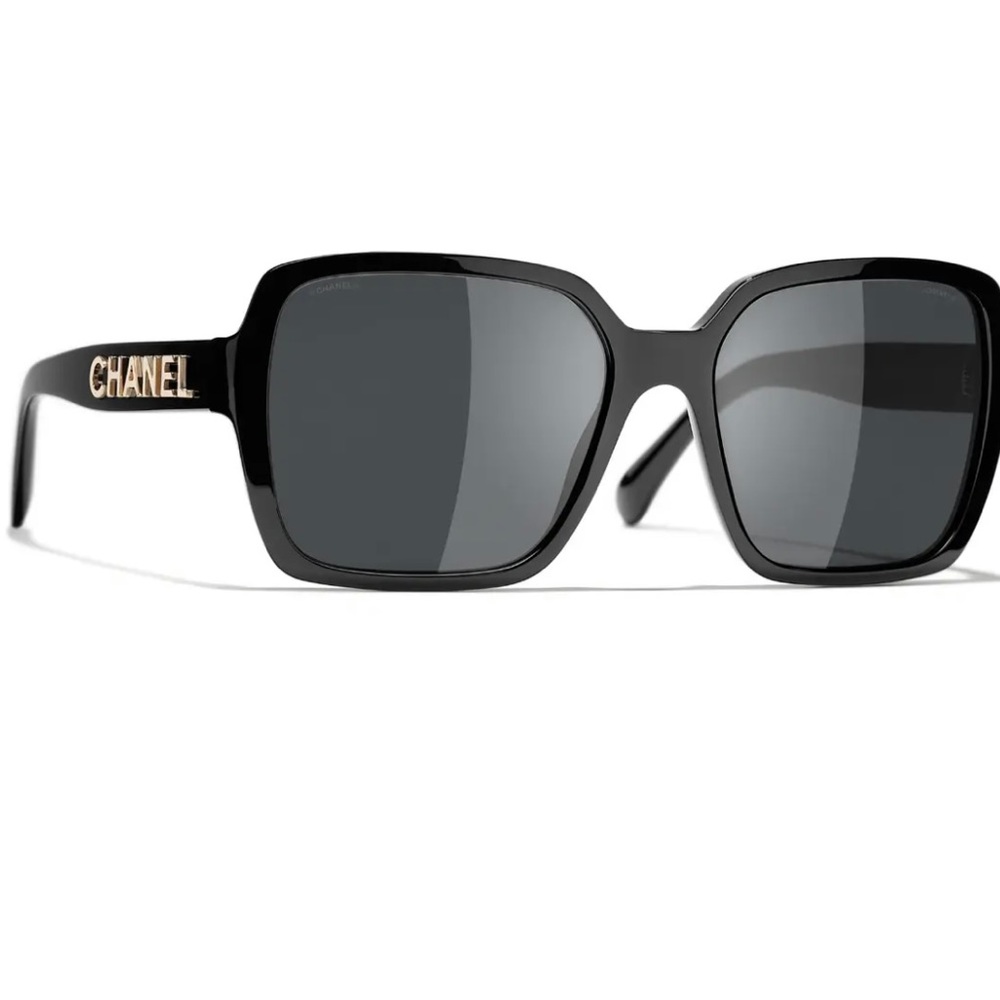 Authentic CHANEL CH 5408 Square Black Acetate & Gray Lens Frames Sunglasses